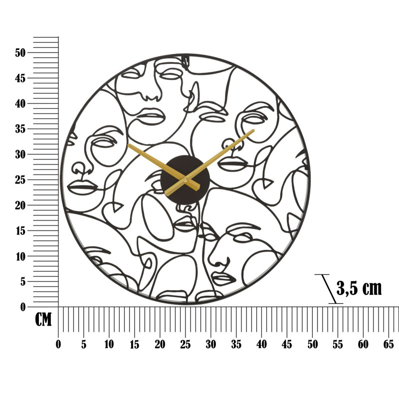 HORLOGE MURALE À VISAGES CM Ø50X3,5