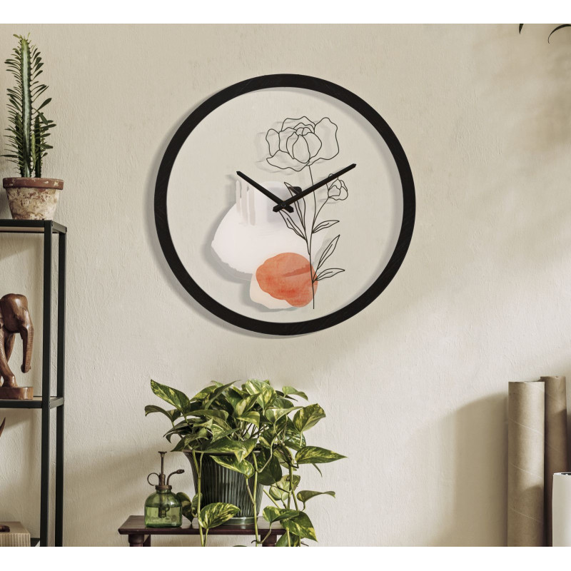 HORLOGE MURALE FLEUR -A- CM Ø 40X3,5