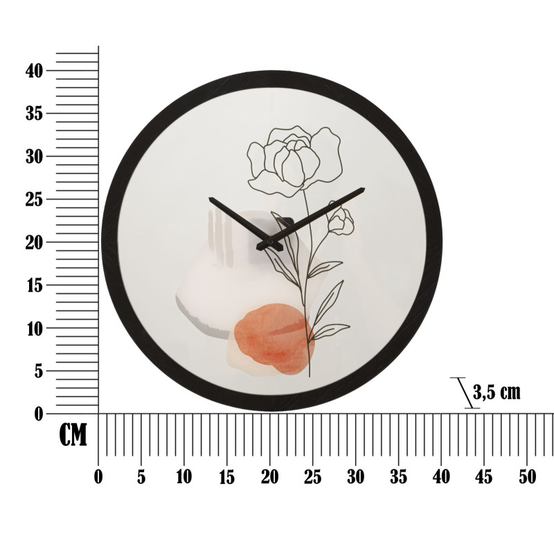 HORLOGE MURALE FLEUR -A- CM Ø 40X3,5