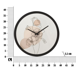 HORLOGE MURALE FLEUR -B- CM Ø 40X3,5