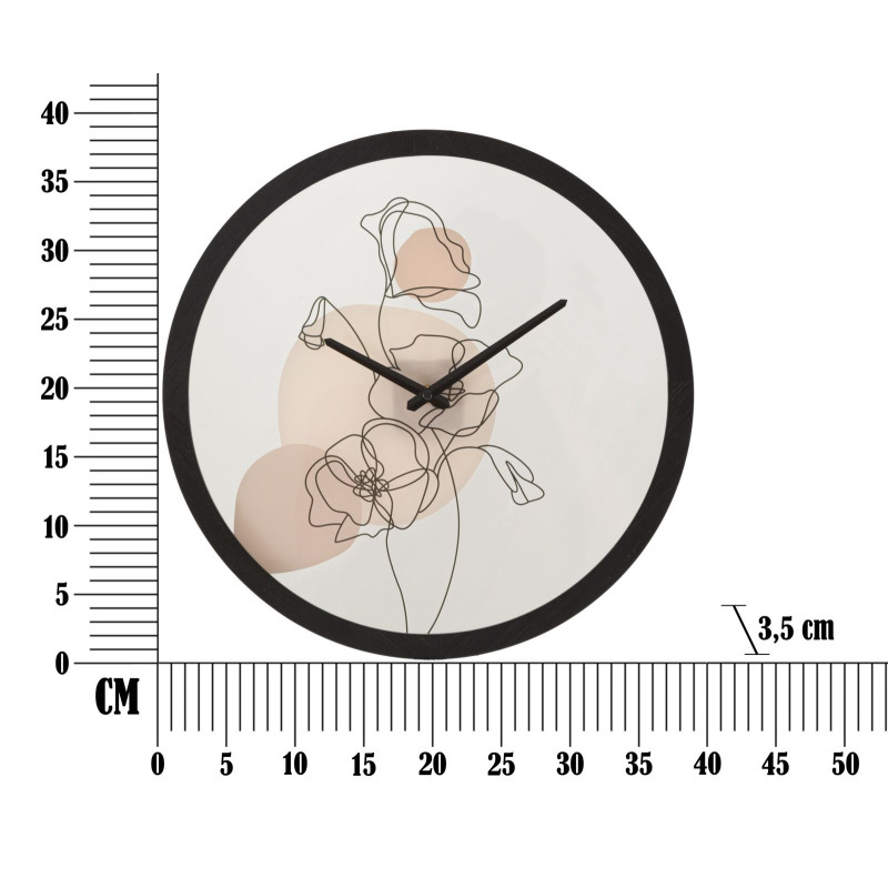 HORLOGE MURALE FLEUR -B- CM Ø 40X3,5