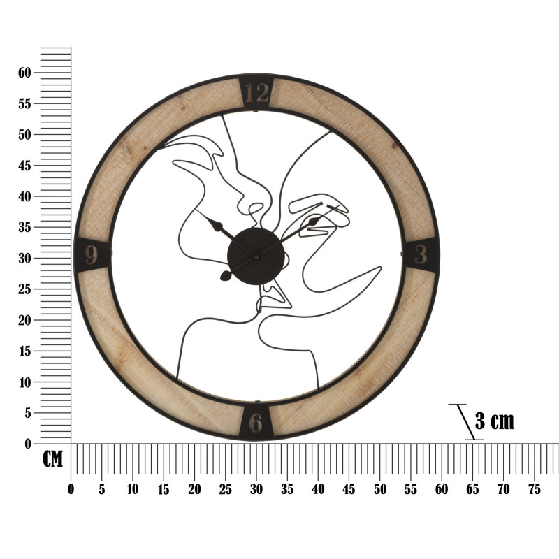 HORLOGE MURALE COUPLE CM Ø 60X3