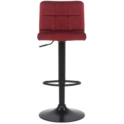Lot de 2 tabourets de bar en velours Feni rouge