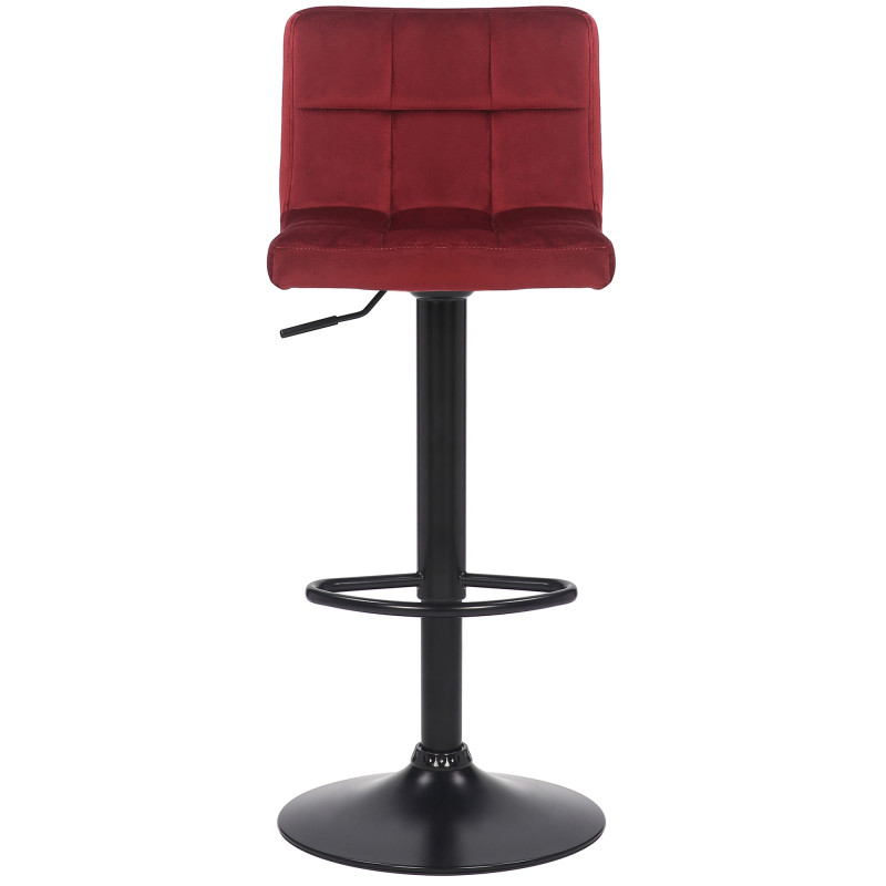 Lot de 2 tabourets de bar en velours Feni rouge