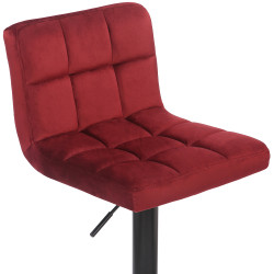 Lot de 2 tabourets de bar en velours Feni rouge