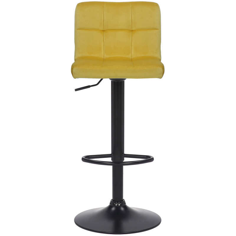 Lot de 2 tabourets de bar en velours Feni jaune
