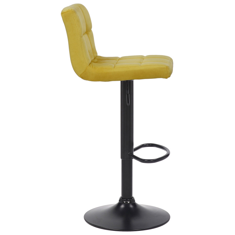 Lot de 2 tabourets de bar en velours Feni jaune