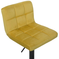 Lot de 2 tabourets de bar en velours Feni jaune