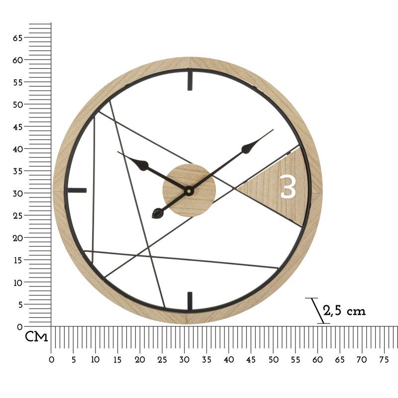 HORLOGE MURALE DESIGN GÉOMÉTRIQUE CM Ø 60X2,5