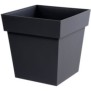 EDA Pot de fleur carré Toscane - 39 x 39 x H 39 cm - 38 L - Gris anthracite