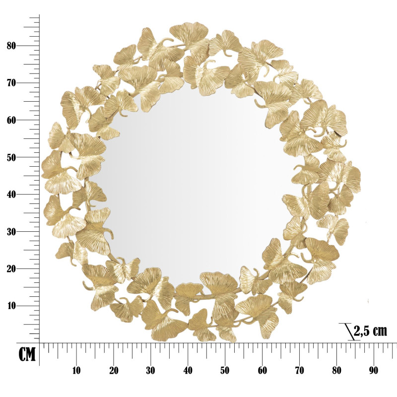 MIROIR FEUILLE ROND CM Ø 87X2,5