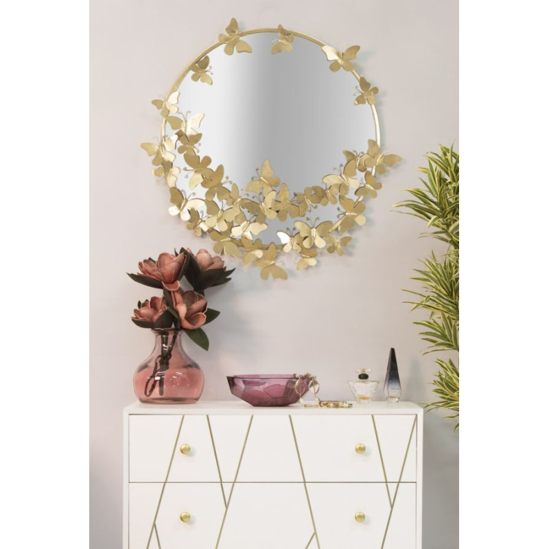 MIROIR PAPILLON ROND CM 74X4X75