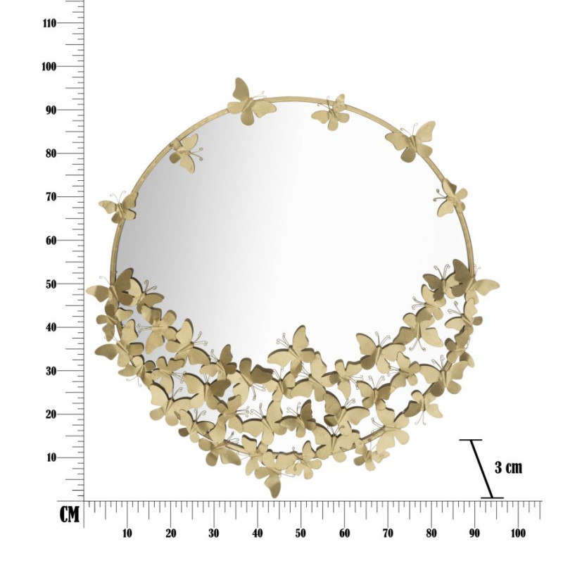 MIROIR PAPILLON ROND NOUVEAU CM Ø 91X3X94