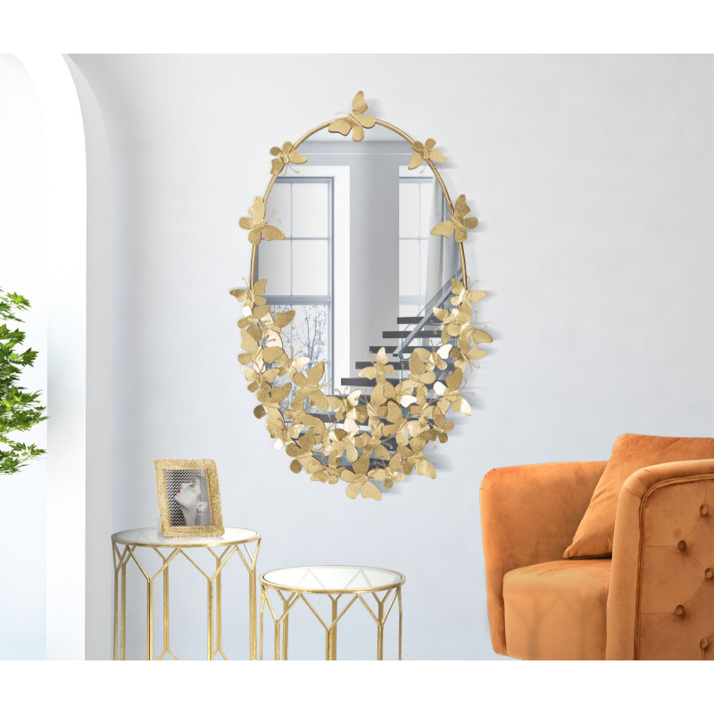 MIROIR PAPILLON OVALE GLAM CM 59X3X89,5 (DIMENSION DU MIROIR CM 46X78)