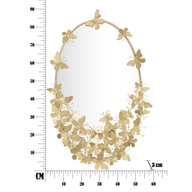 MIROIR PAPILLON OVALE GLAM CM 59X3X89,5 (DIMENSION DU MIROIR CM 46X78)