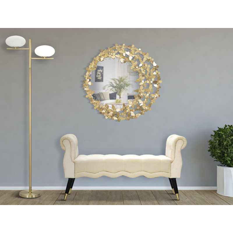 MIROIR À VENT GLAM BUTTERFLY Ø CM 81,5X3,5 (DIMENSION DU MIROIR CM Ø55)