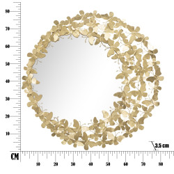 MIROIR À VENT GLAM BUTTERFLY Ø CM 81,5X3,5 (DIMENSION DU MIROIR CM Ø55)