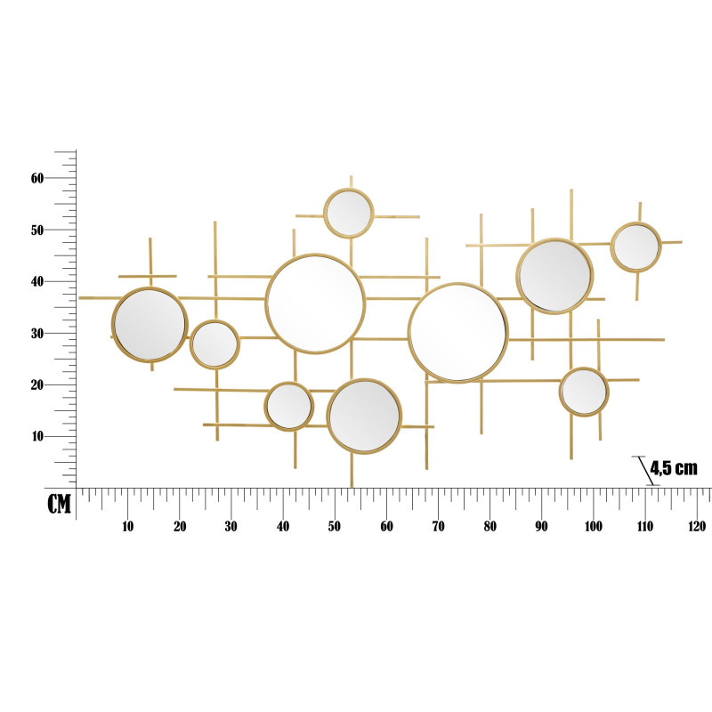 MIROIR GLOXY CM 117X4,5X61 (DIMENSIONS DU MIROIR CM Ø 18-13-8)