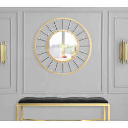 MIROIR MURAL GLAM DARK CM Ø 81X6,5 (DIMENSION DU MIROIR CM Ø 41,5)
