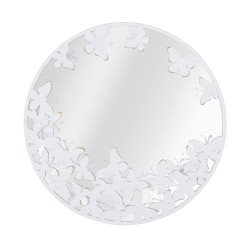 MIROIR ROND PAPILLON BLANC...