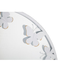 MIROIR ROND PAPILLON BLANC CM 62,5X2,3