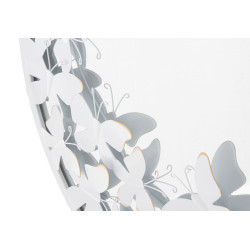 MIROIR ROND PAPILLON BLANC CM 62,5X2,3