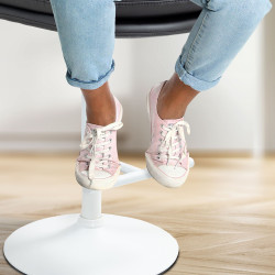 Tabouret de bar Damar en cuir artificiel blanc noir