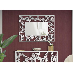 MIROIR PAPILLON BLANC 85X1X115 CM