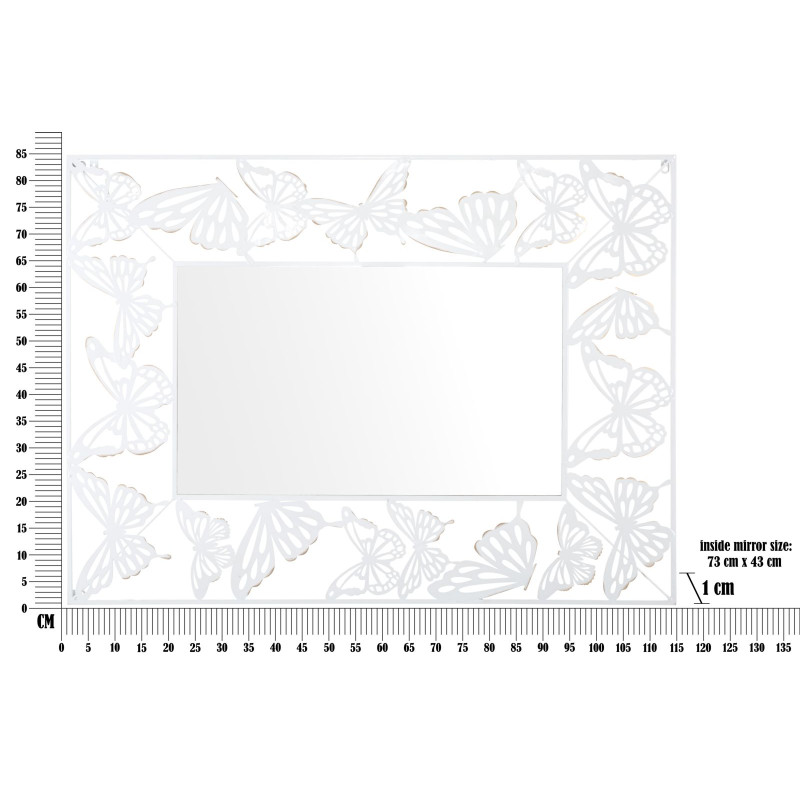 MIROIR PAPILLON BLANC 85X1X115 CM