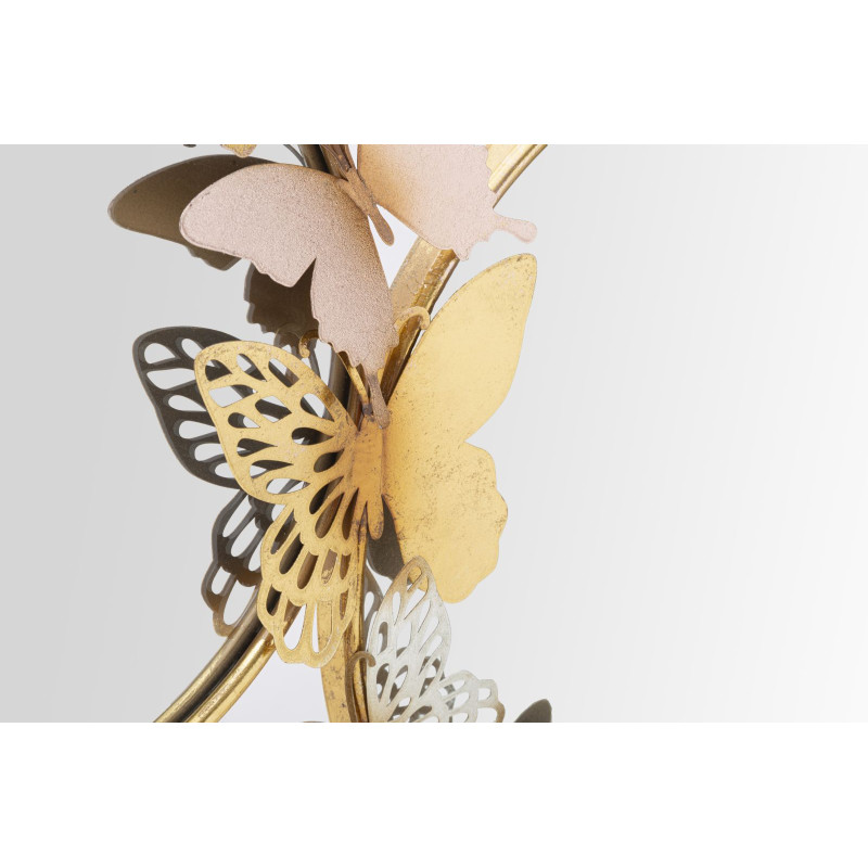 MIROIR MURAL DOUBLE PAPILLON ROSE CM 81X3X52,5