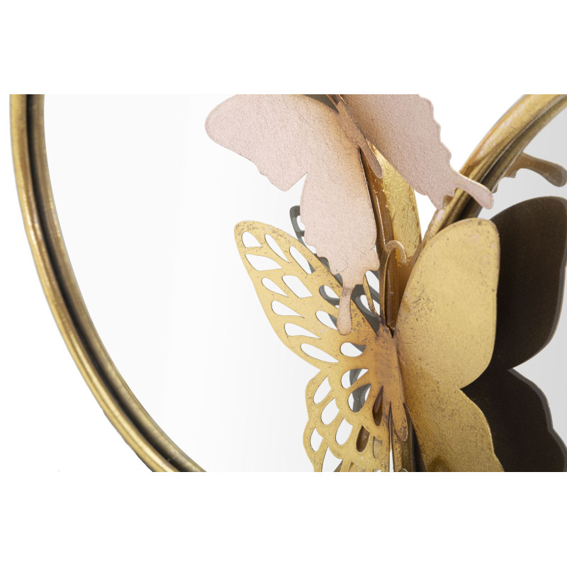 MIROIR MURAL DOUBLE PAPILLON ROSE CM 81X3X52,5