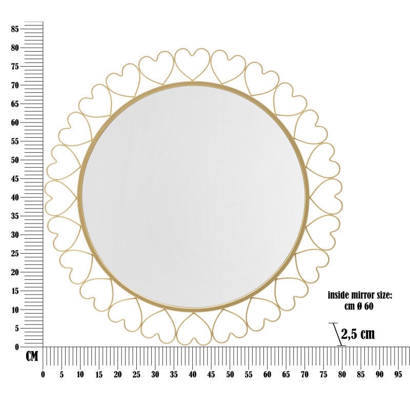 MIROIR COEURS CM Ø 80X2,5