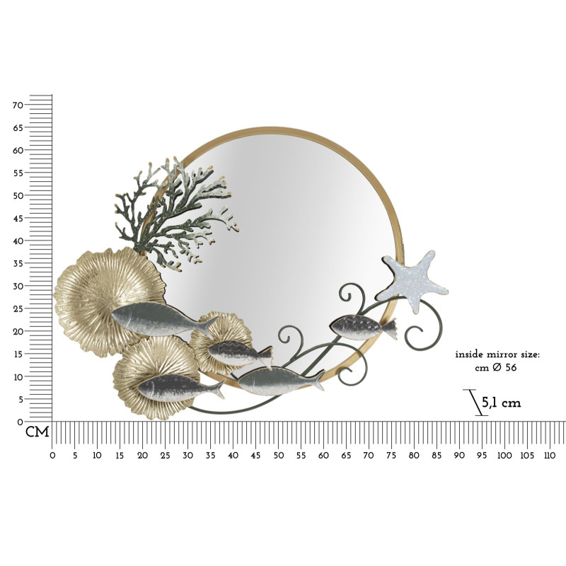 MIROIR MURAL POISSON CM 88,9X7,6X65,4