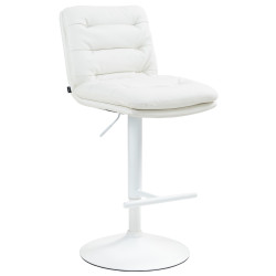 Tabouret de bar Damar en cuir artificiel blanc blanc