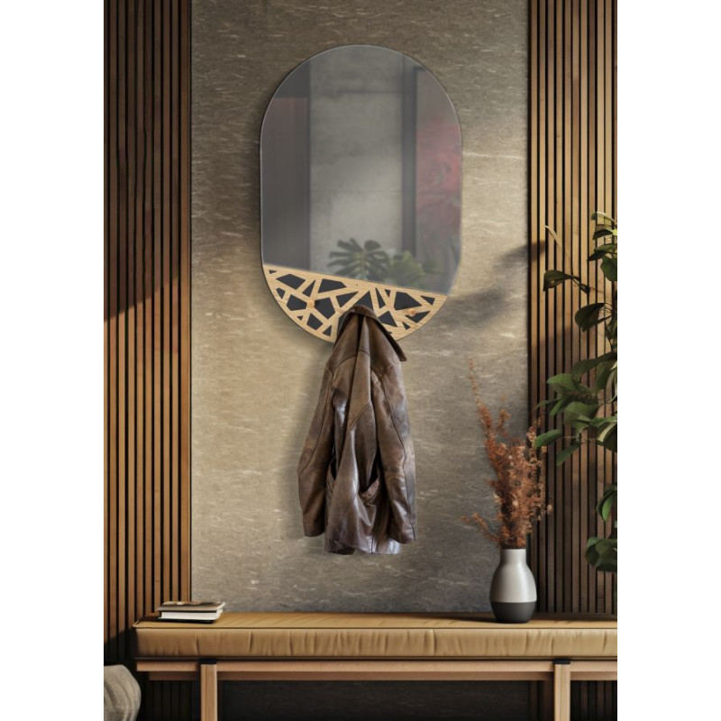 MIROIR MURAL AVEC CINTRES CARV CM 60X5.3X90