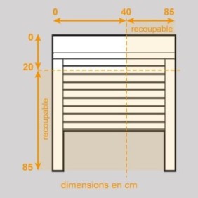 Volet roulant H120 cm x L100 cm en aluminium recoupable en largeur et hauteur - Manoeuvre électrique filaire - Coloris Blanc -