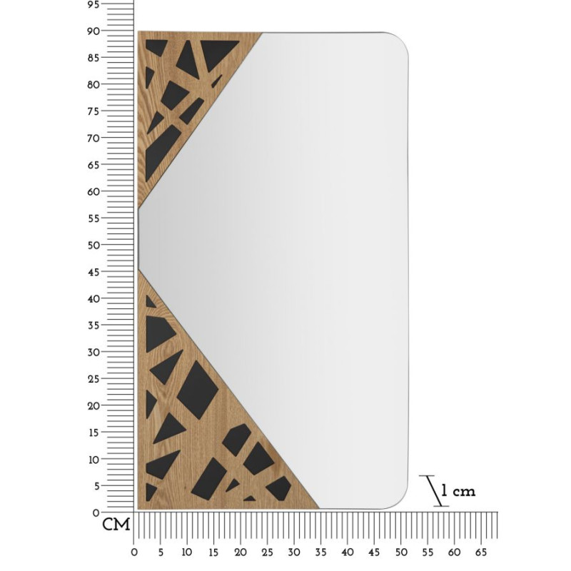 MIROIR MURAL D'ANGLE CM 50X1X90