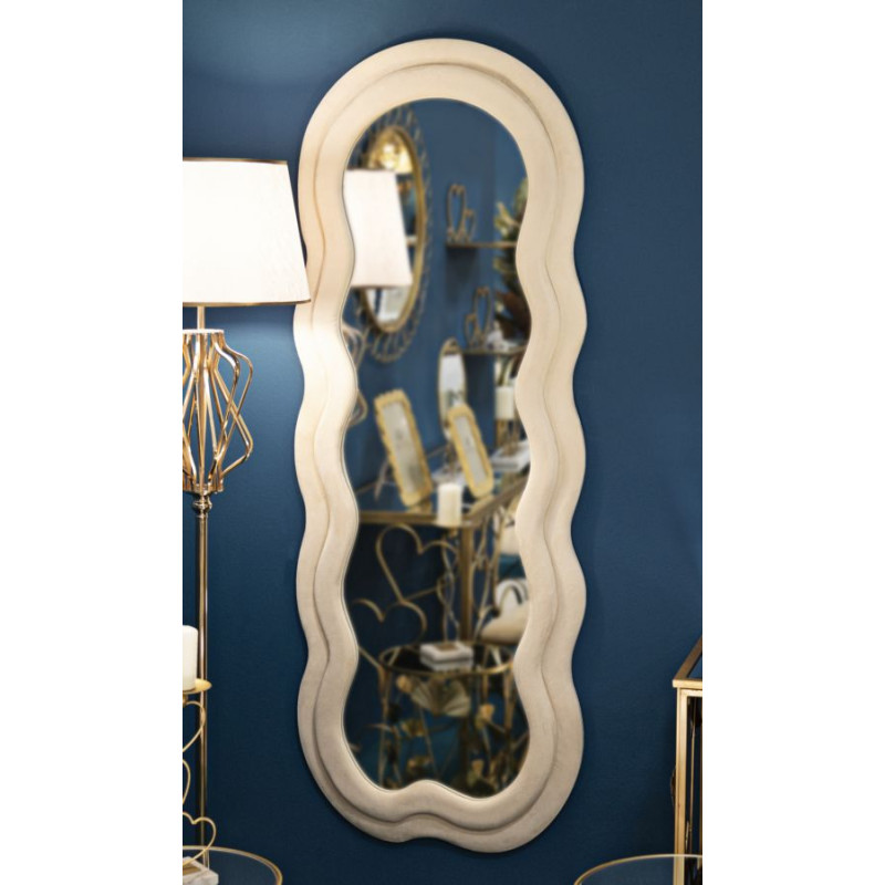 MIROIR MURAL MIKI VELOURS CRÈME CM 60X4X160