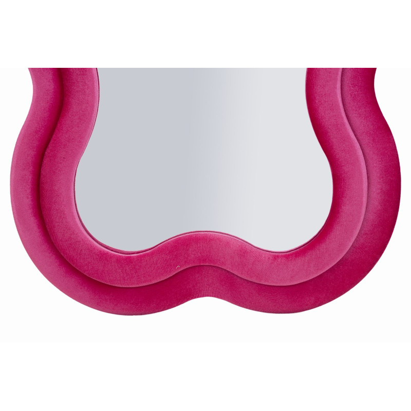 MIROIR MURAL EN VELOURS FUCHSIA MIKI CM 60X4X160 (DIMENSION DU MIROIR CM 39X135)