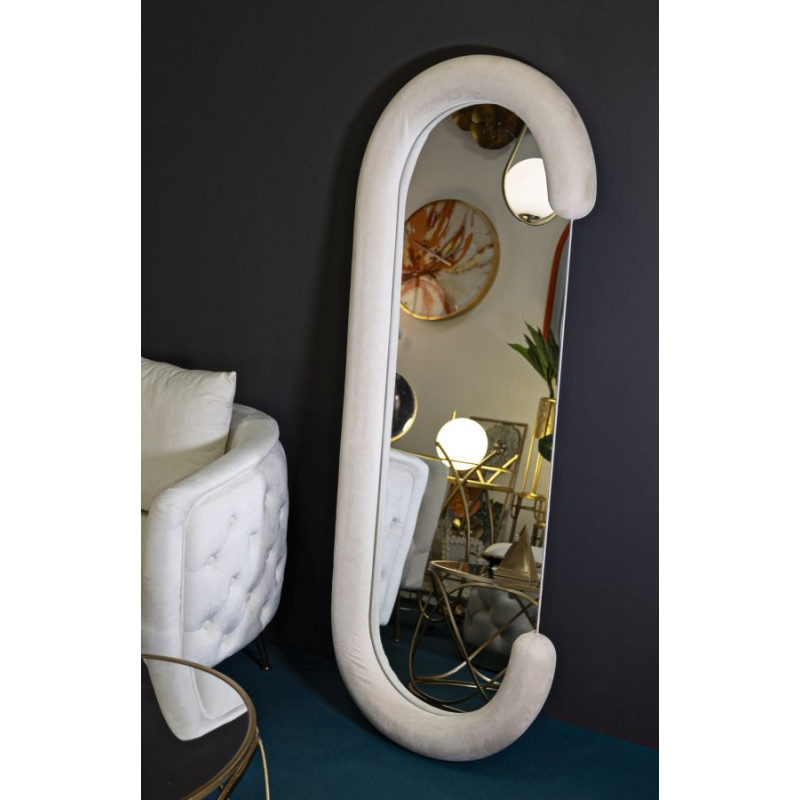 MIROIR MURAL CHANTAL VELOURS CRÈME CM 60X7X160