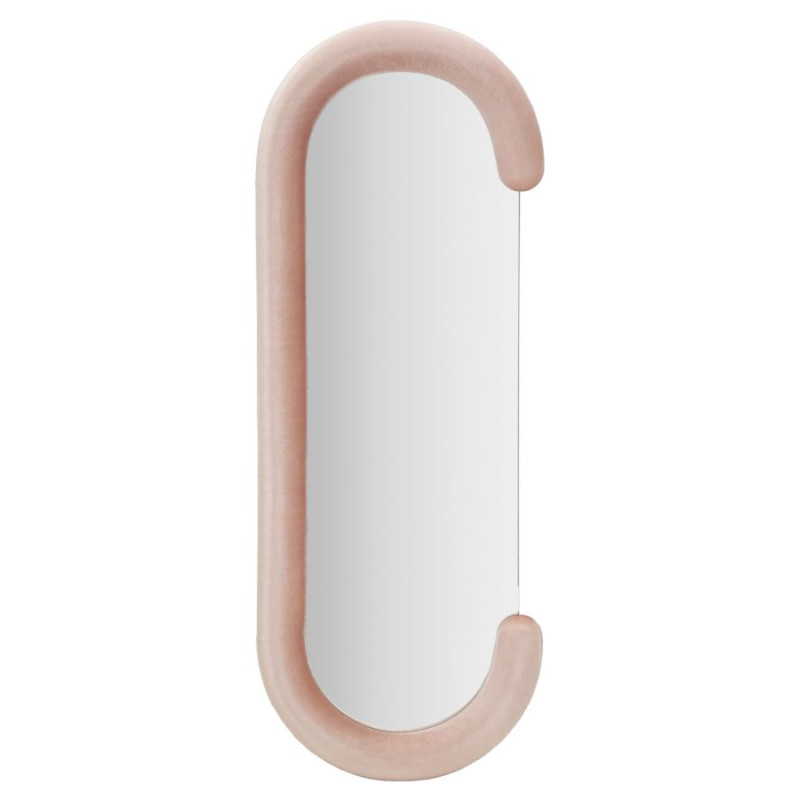 MIROIR MURAL EN VELOURS ROSE CHANTAL CM 60X7X160