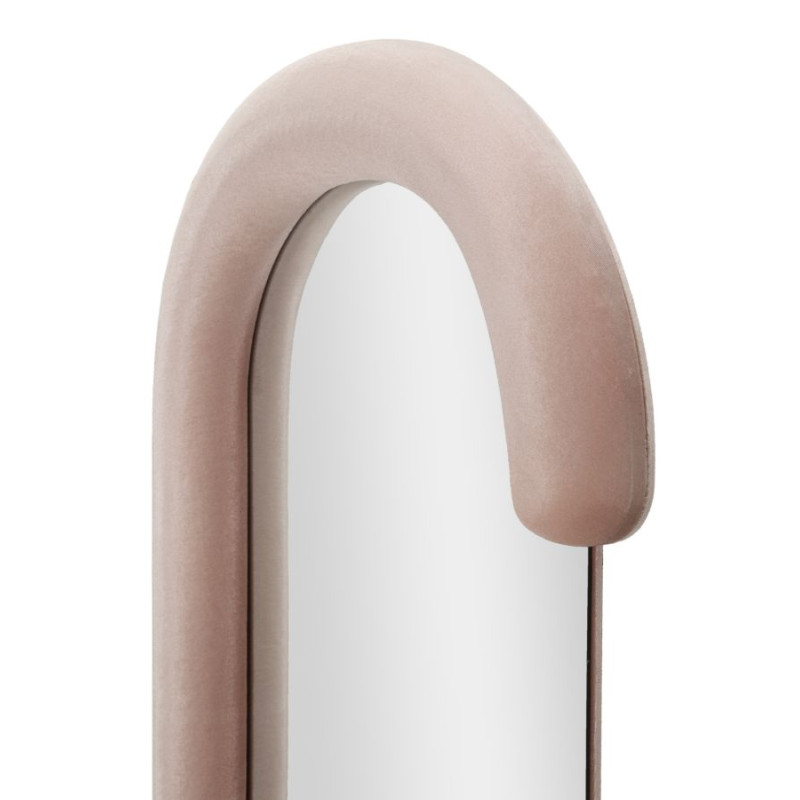 MIROIR MURAL EN VELOURS ROSE CHANTAL CM 60X7X160