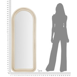 MIROIR MURAL CLOE VELOURS CRÈME CM 60X4X160