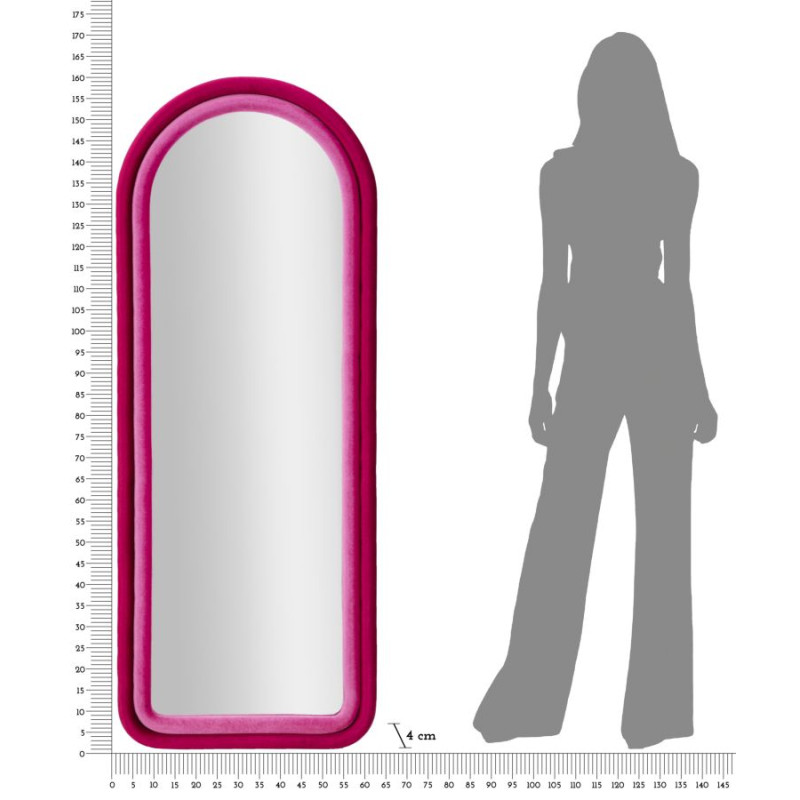 MIROIR MURAL CLOE VELOURS FUCHSIA CM 60X4X160