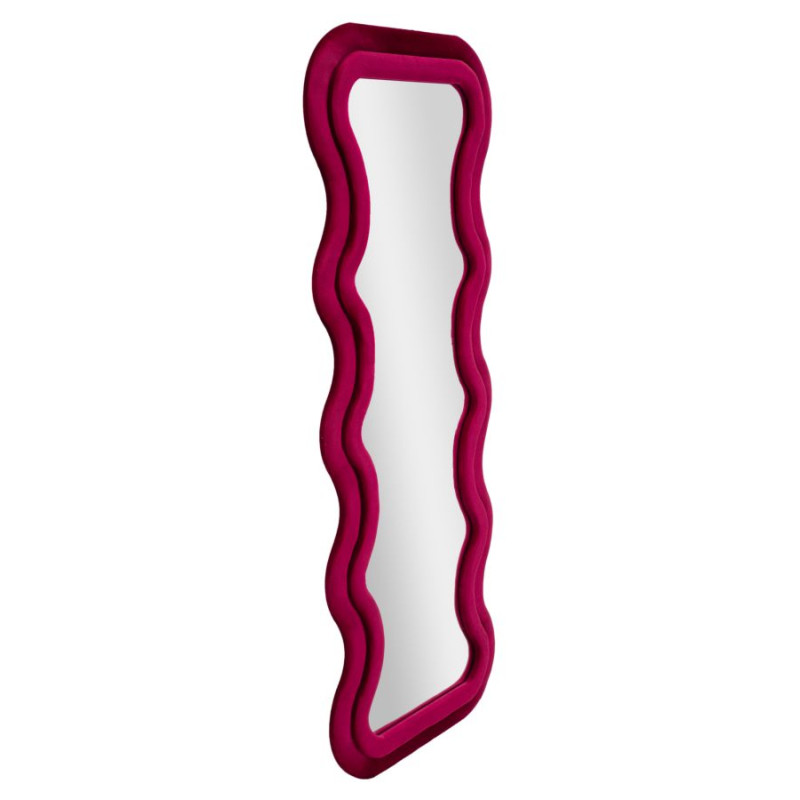MIROIR MURAL EN VELOURS FUCHSIA EMILY 60X6X160 CM (DIMENSION DU MIROIR 42X144 CM)