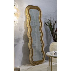 MIROIR MURAL EN VELOURS DORÉ EMILY CM 60X6X160 (DIMENSION DU MIROIR CM 42X144)