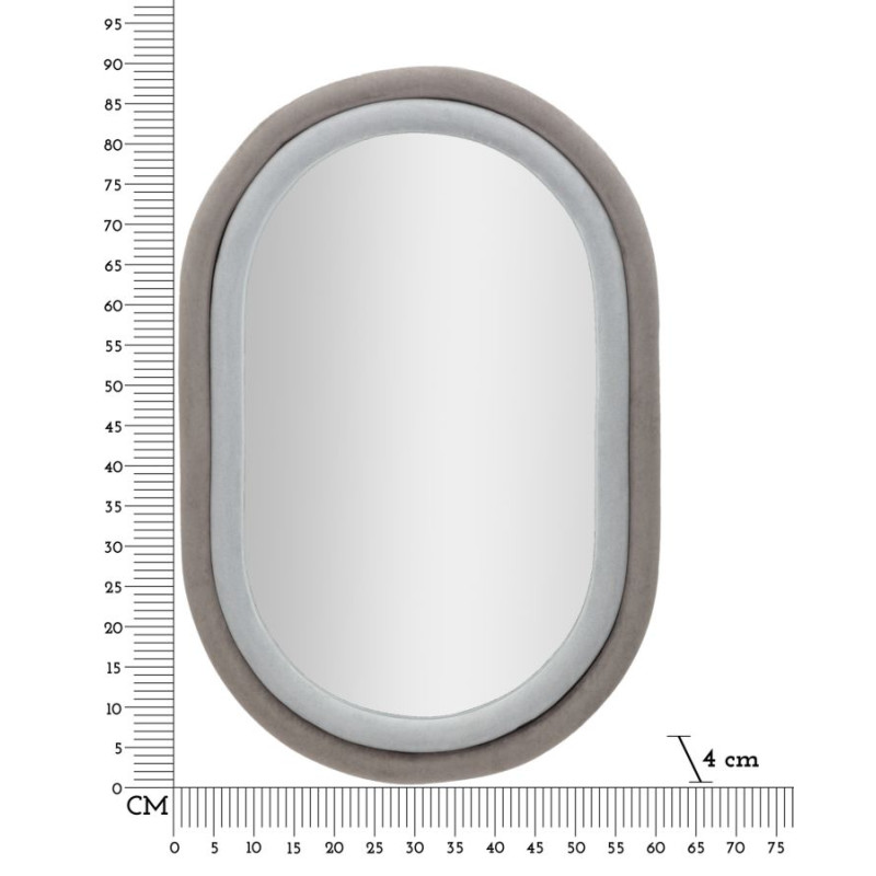 MIROIR SILENCIEUX ANTONY VELOURS GRIS/MIX CM 60X4X90