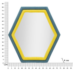 MIROIR MURAL TONY VELOURS BLEU/JAUNE CM 75X4X80