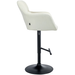 Tabouret de bar Natoma tissu noir crème