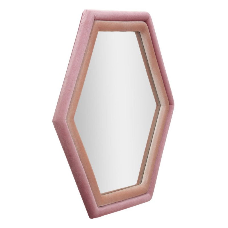MIROIR MURAL TONY VELOURS ROSE/MIX CM 75X4X80